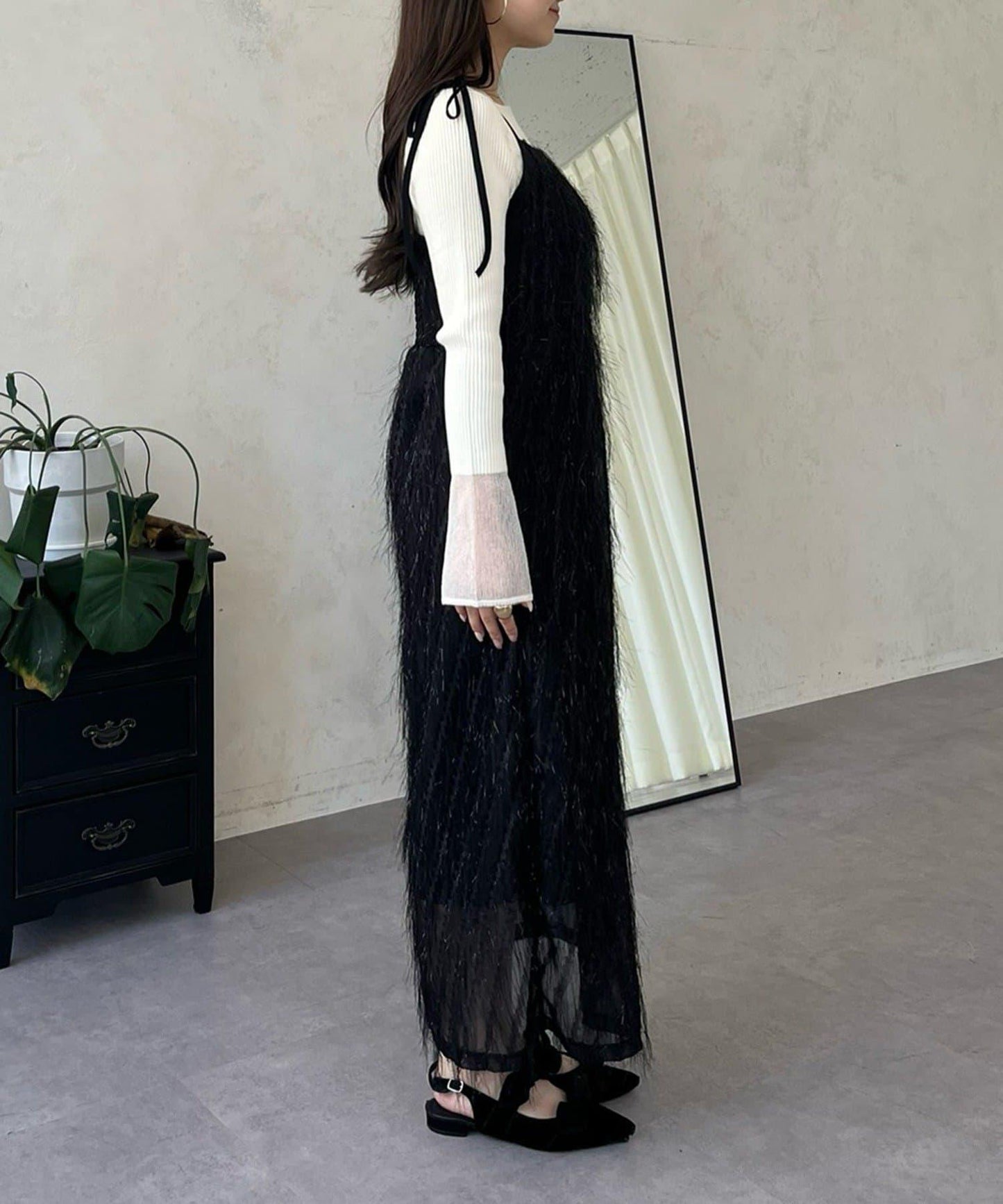 亮片流蘇吊帶連衣裙