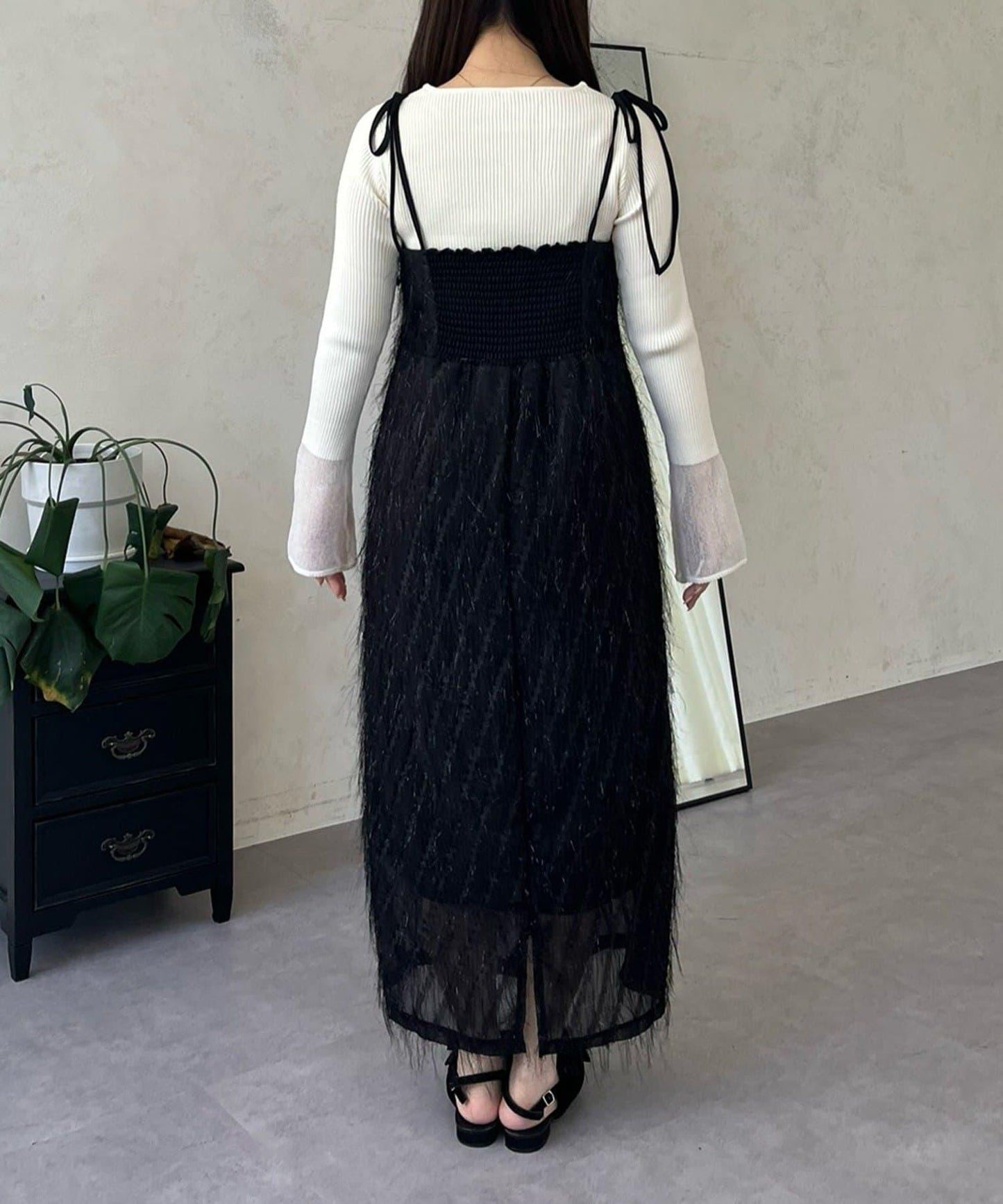 亮片流蘇吊帶連衣裙