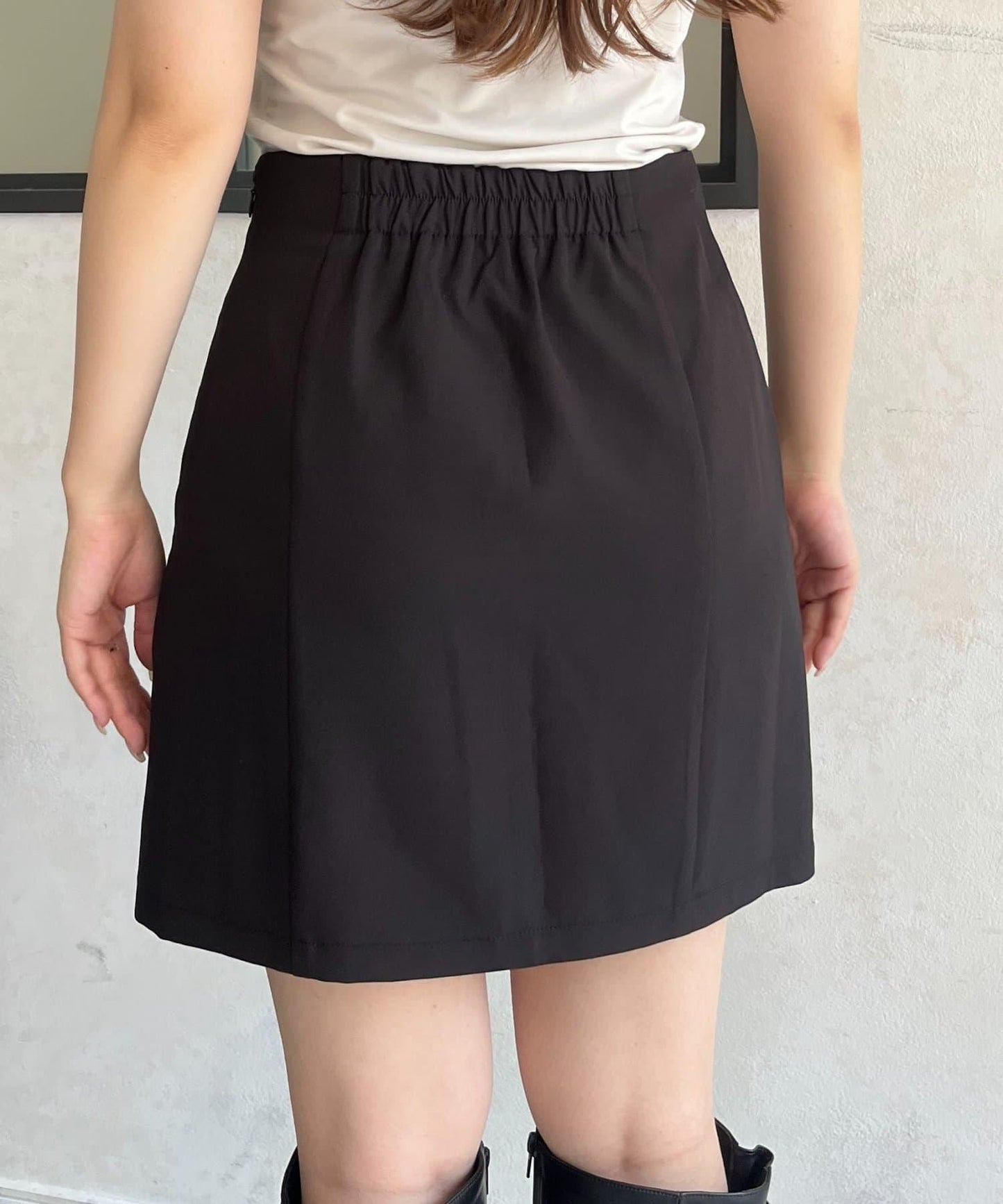 雙層斜紋臺形迷你裙