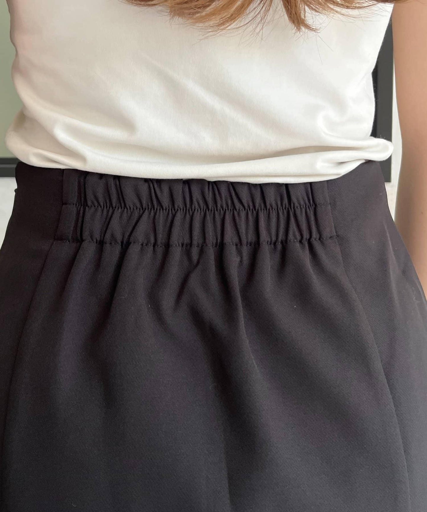 雙層斜紋臺形迷你裙