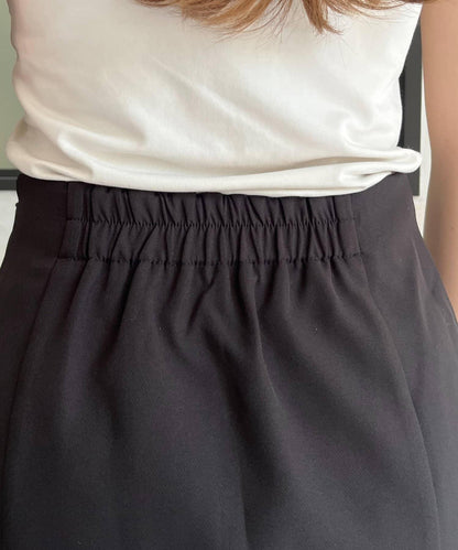 雙層斜紋臺形迷你裙