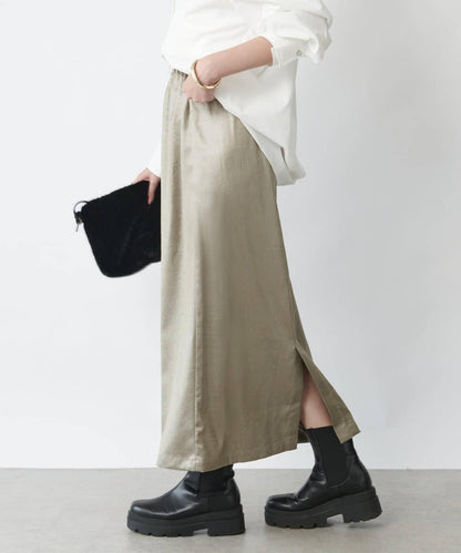 優雅風格亮麵皮革修身半身裙