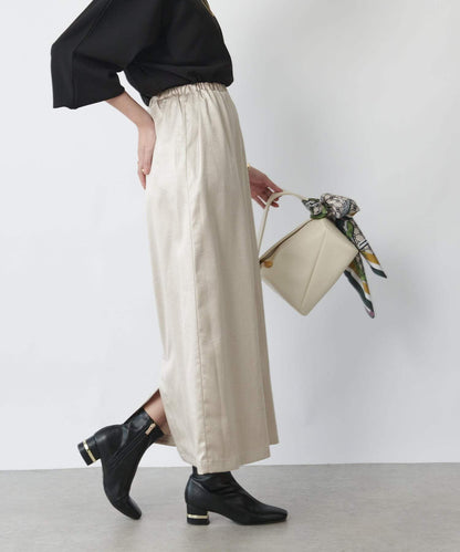 優雅風格亮麵皮革修身半身裙