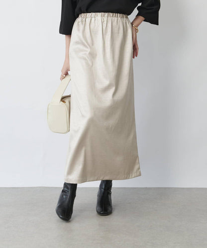 優雅風格亮麵皮革修身半身裙