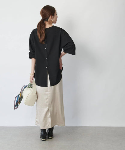 優雅風格亮麵皮革修身半身裙