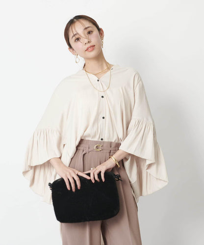 大人可愛◎色織棉混紡長款襯衫