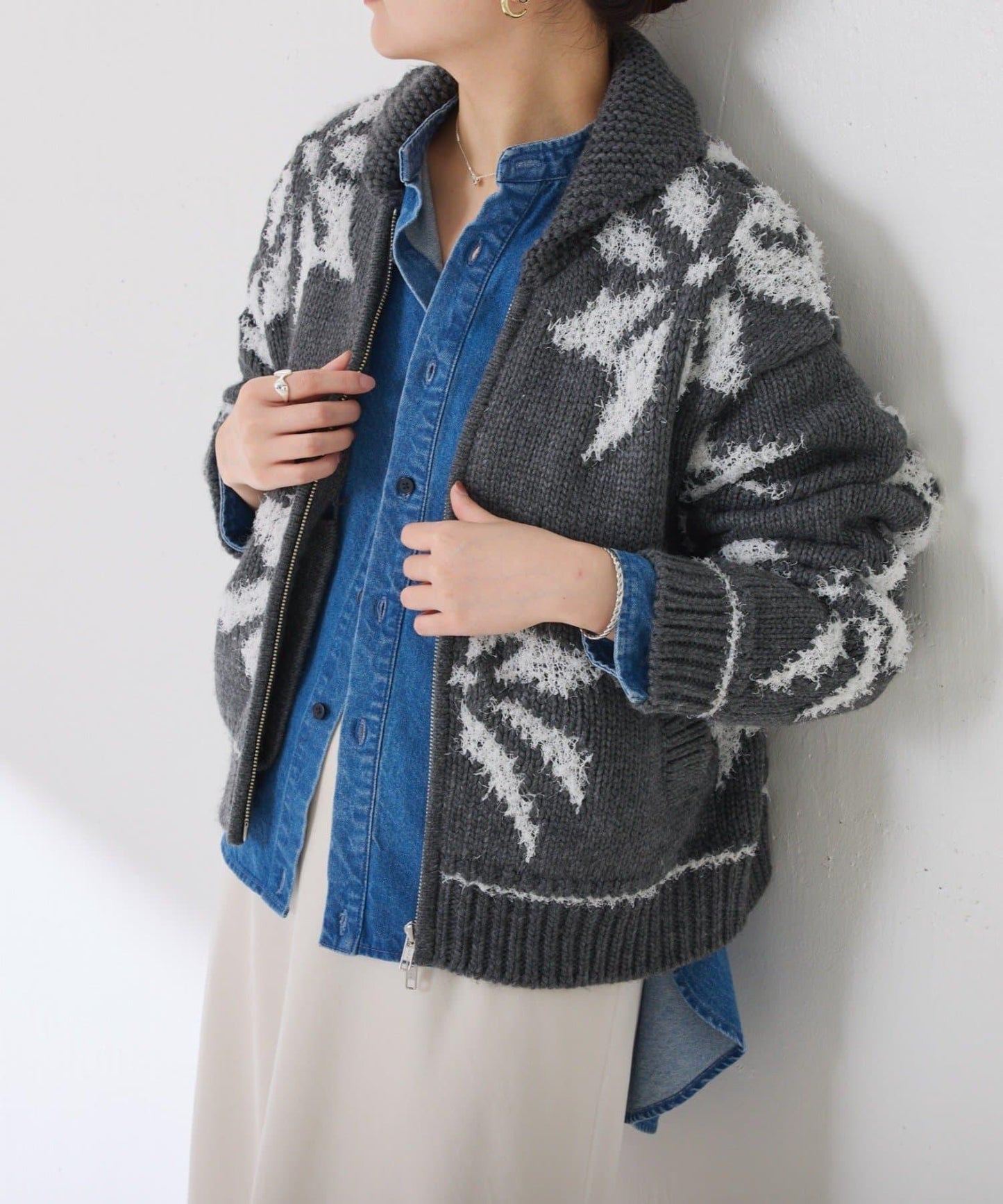 大圖案考究開衫