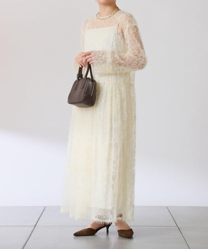 薄紗褶皺連衣裙