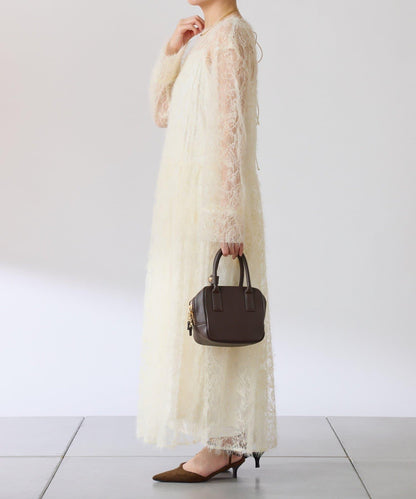 薄紗褶皺連衣裙