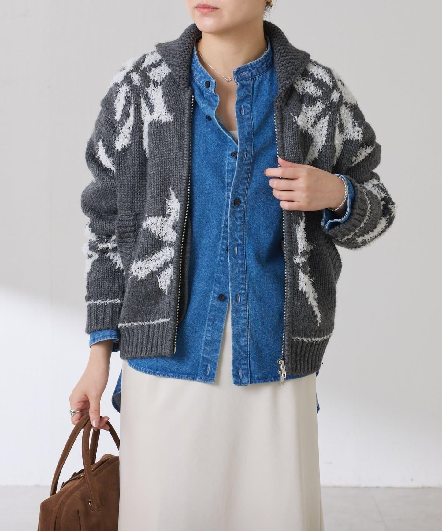 大圖案考究開衫