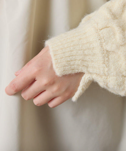 【一件穿出時尚感】拼接編織花紋針織衫