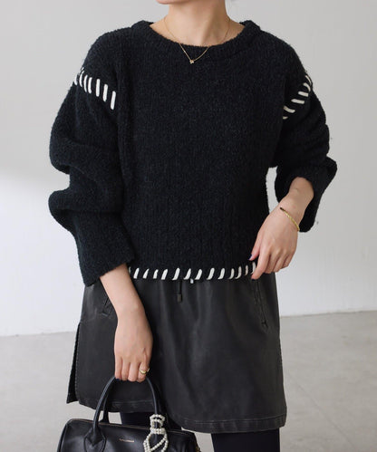 【柔軟觸感】圈圈設計針織衫