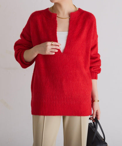 【臀部遮蓋◎】輕盈深V針織衫