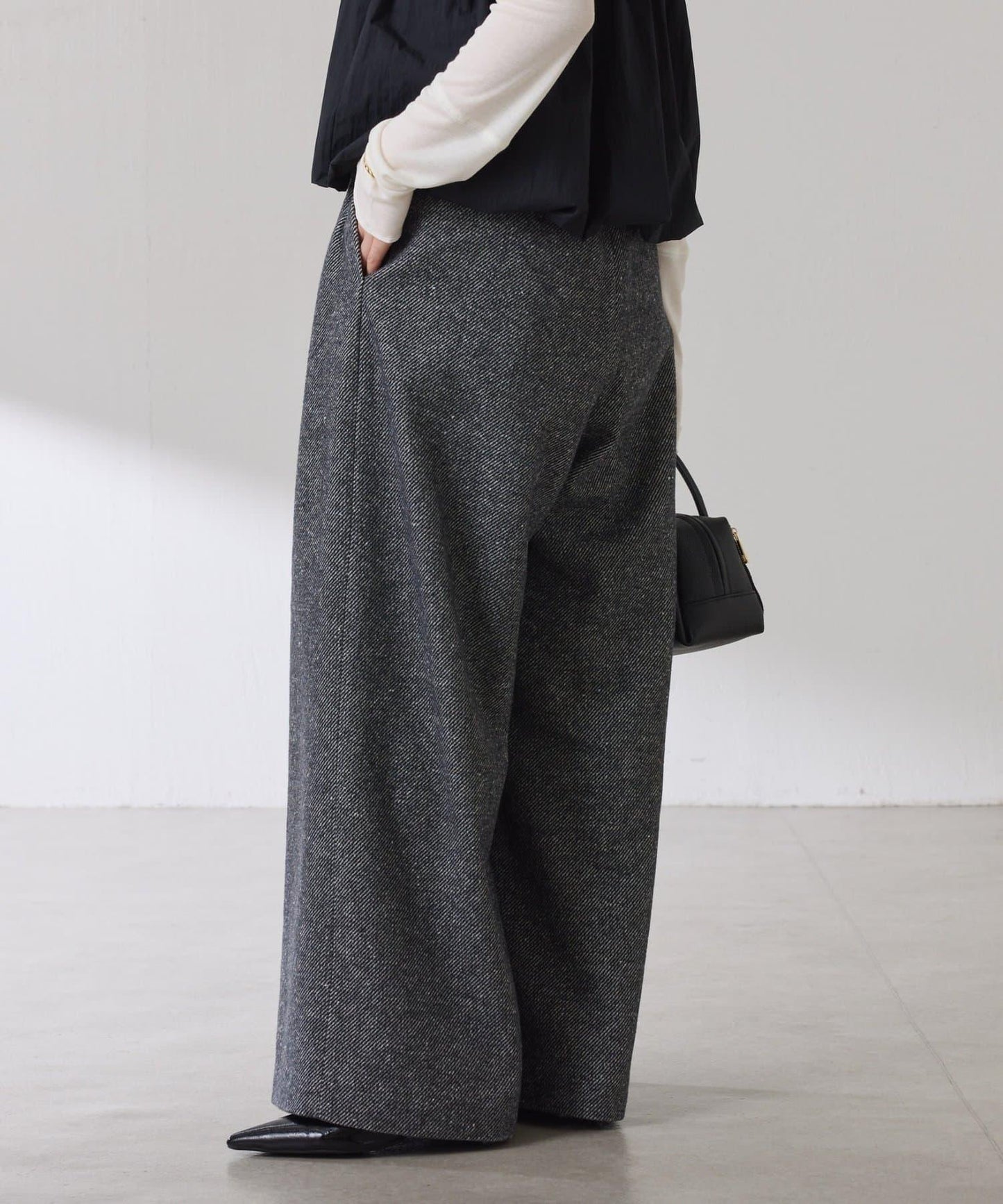 褶皺寬腿褲