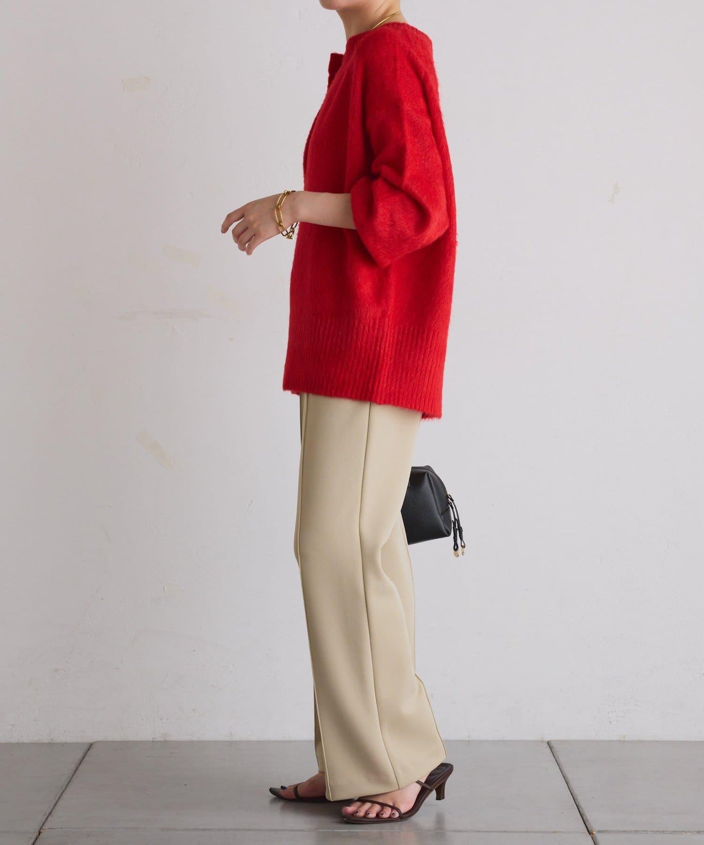 【2尺碼可選/高彈力】壓褶微喇叭褲