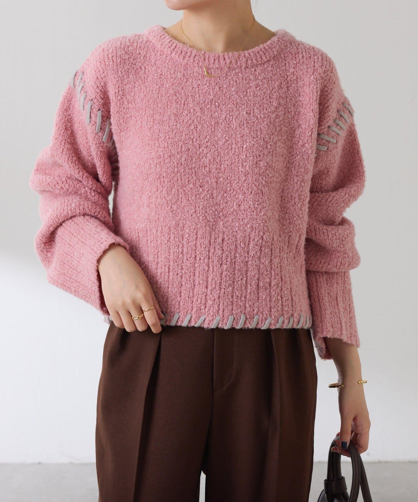 【柔軟觸感】圈圈設計針織衫