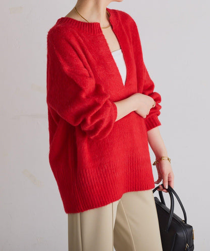 【臀部遮蓋◎】輕盈深V針織衫