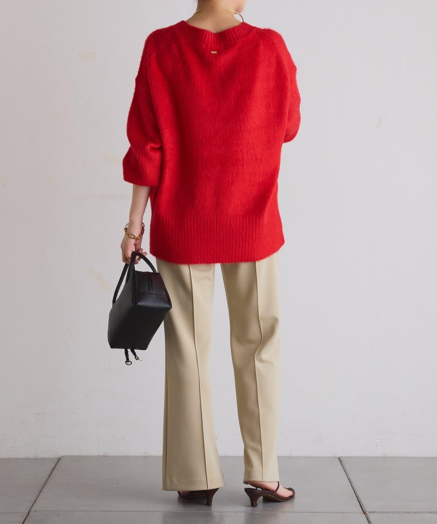 【2尺碼可選/高彈力】壓褶微喇叭褲