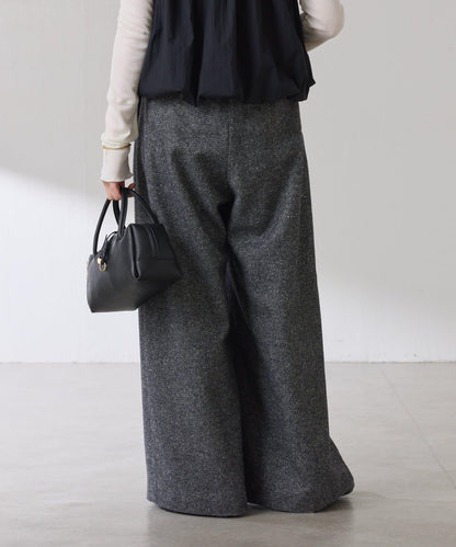 褶皺寬腿褲