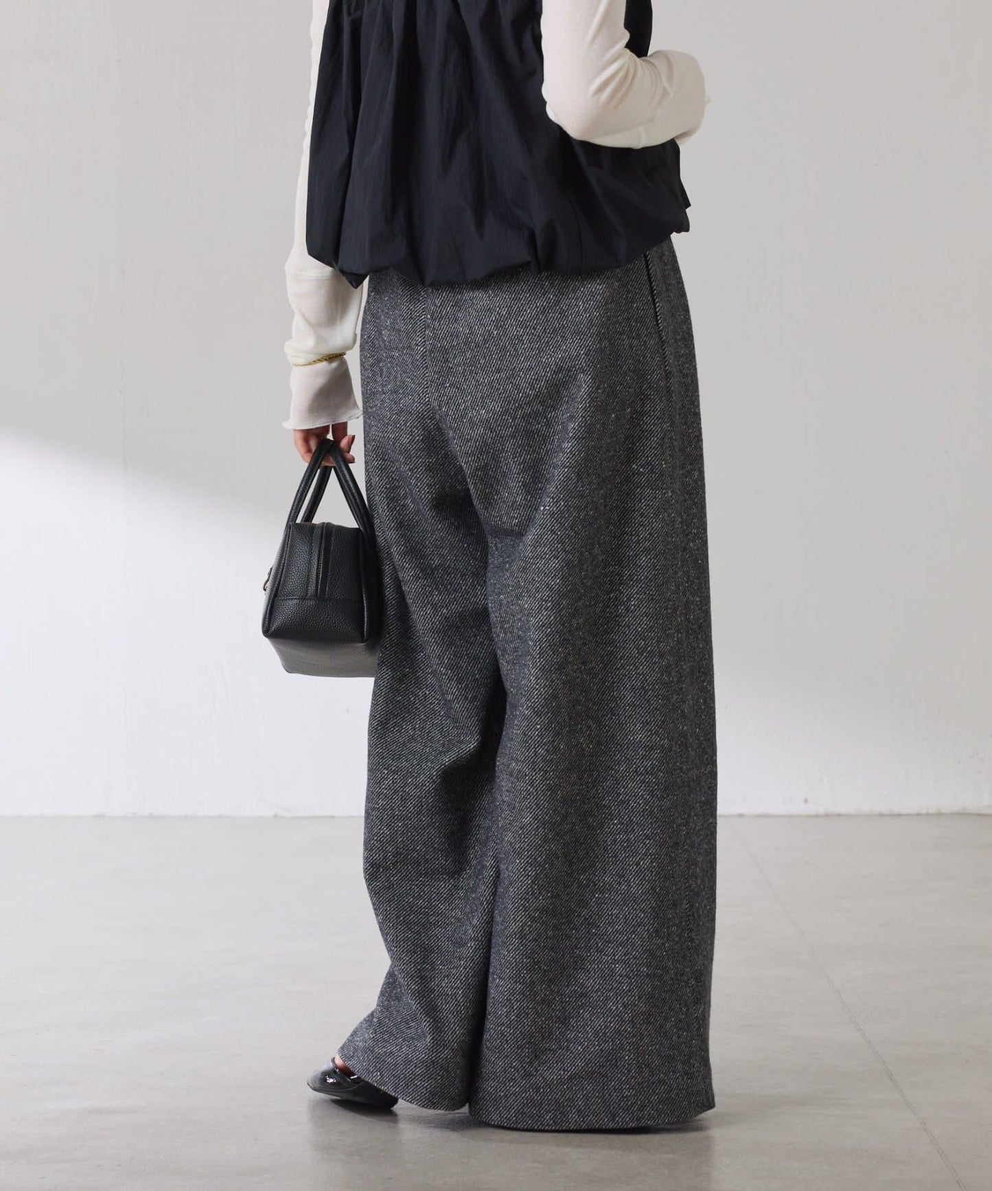 褶皺寬腿褲