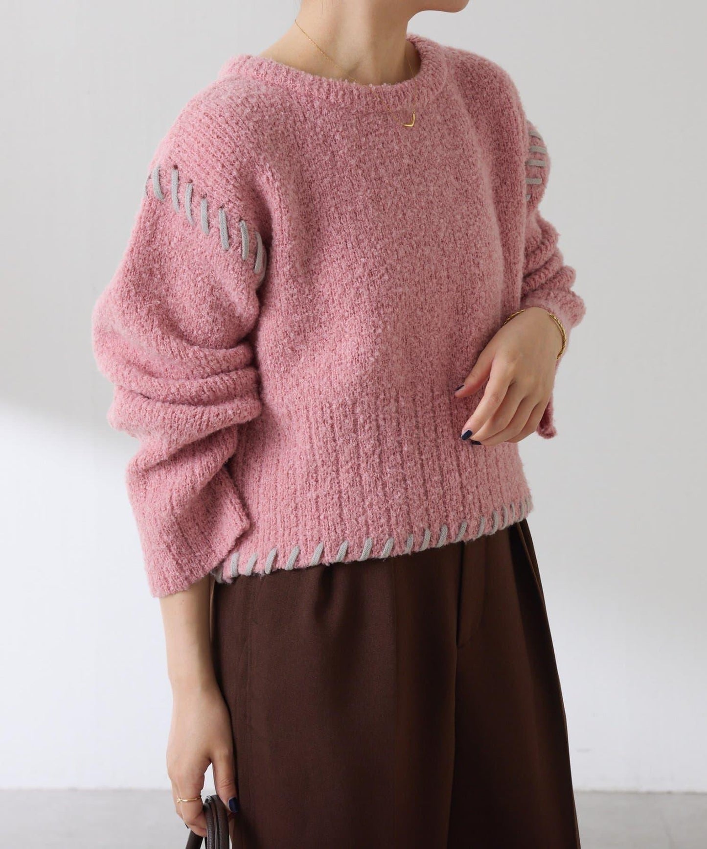 【柔軟觸感】圈圈設計針織衫