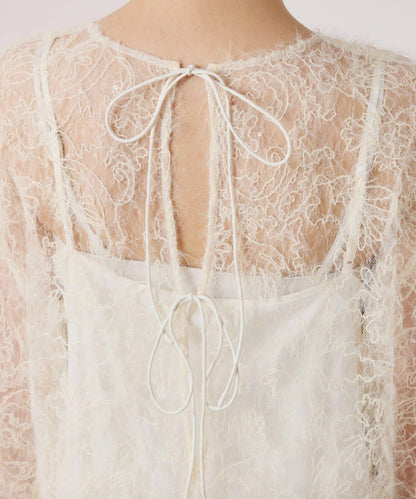 薄紗褶皺連衣裙