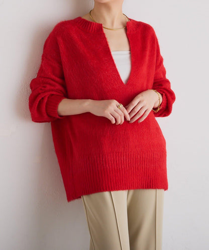 【臀部遮蓋◎】輕盈深V針織衫
