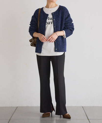 【2尺碼可選/高彈力】壓褶微喇叭褲