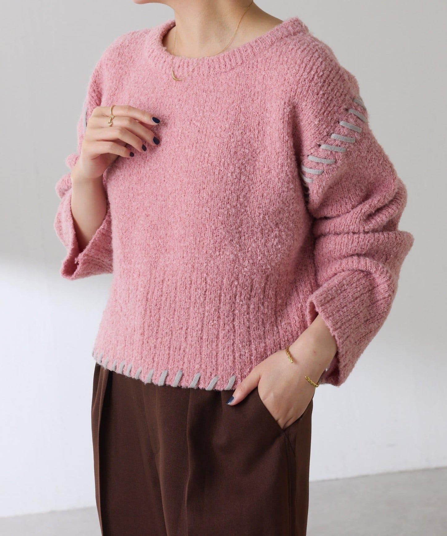 【柔軟觸感】圈圈設計針織衫