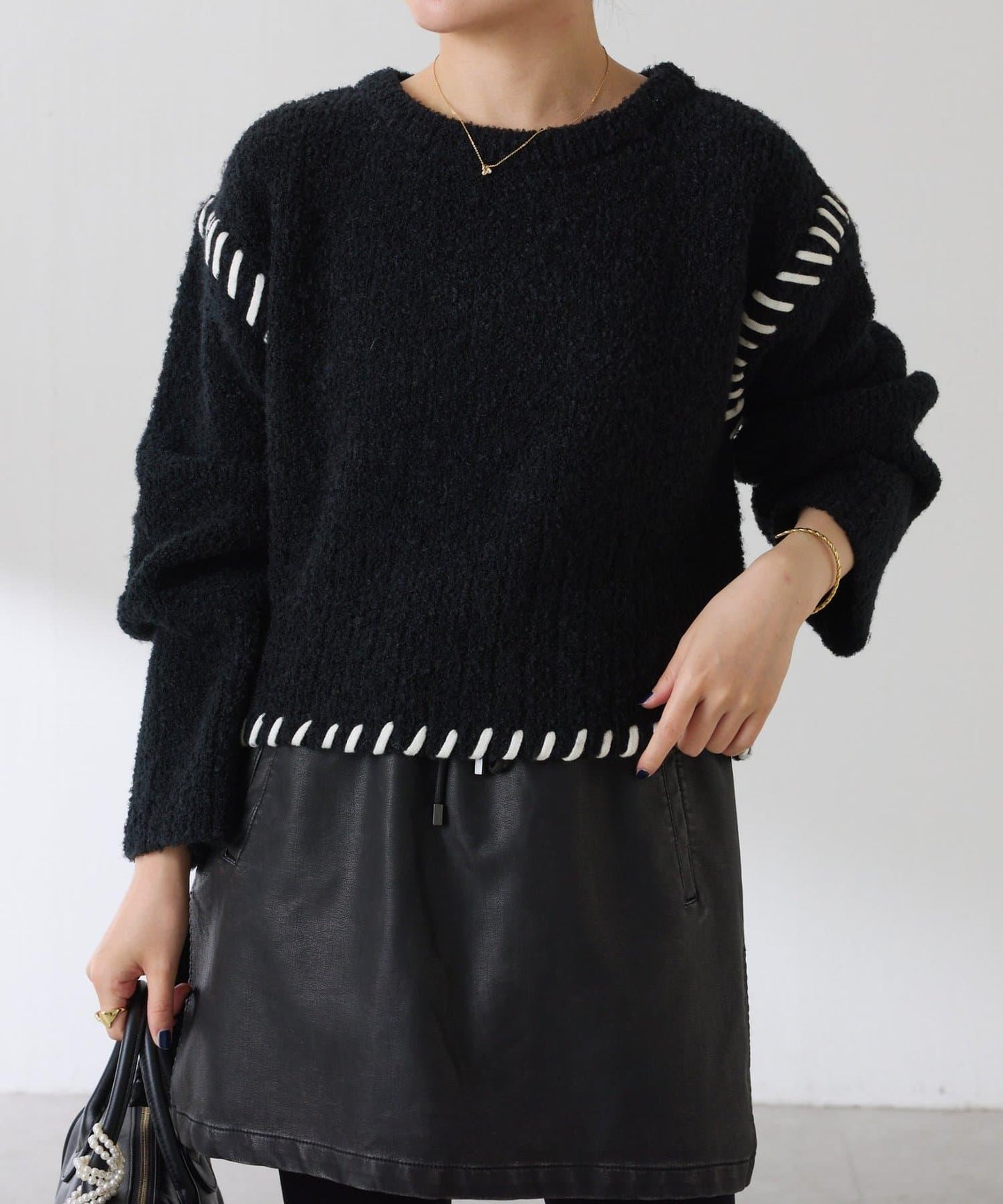 【柔軟觸感】圈圈設計針織衫