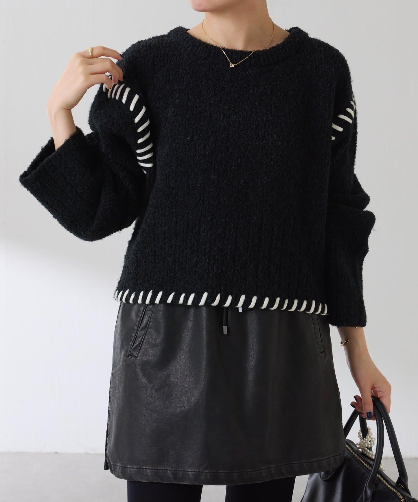 【柔軟觸感】圈圈設計針織衫