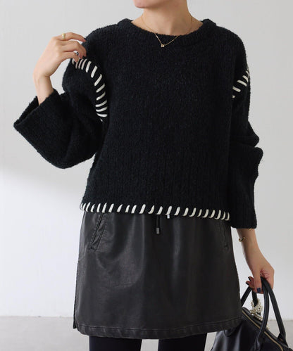 【柔軟觸感】圈圈設計針織衫