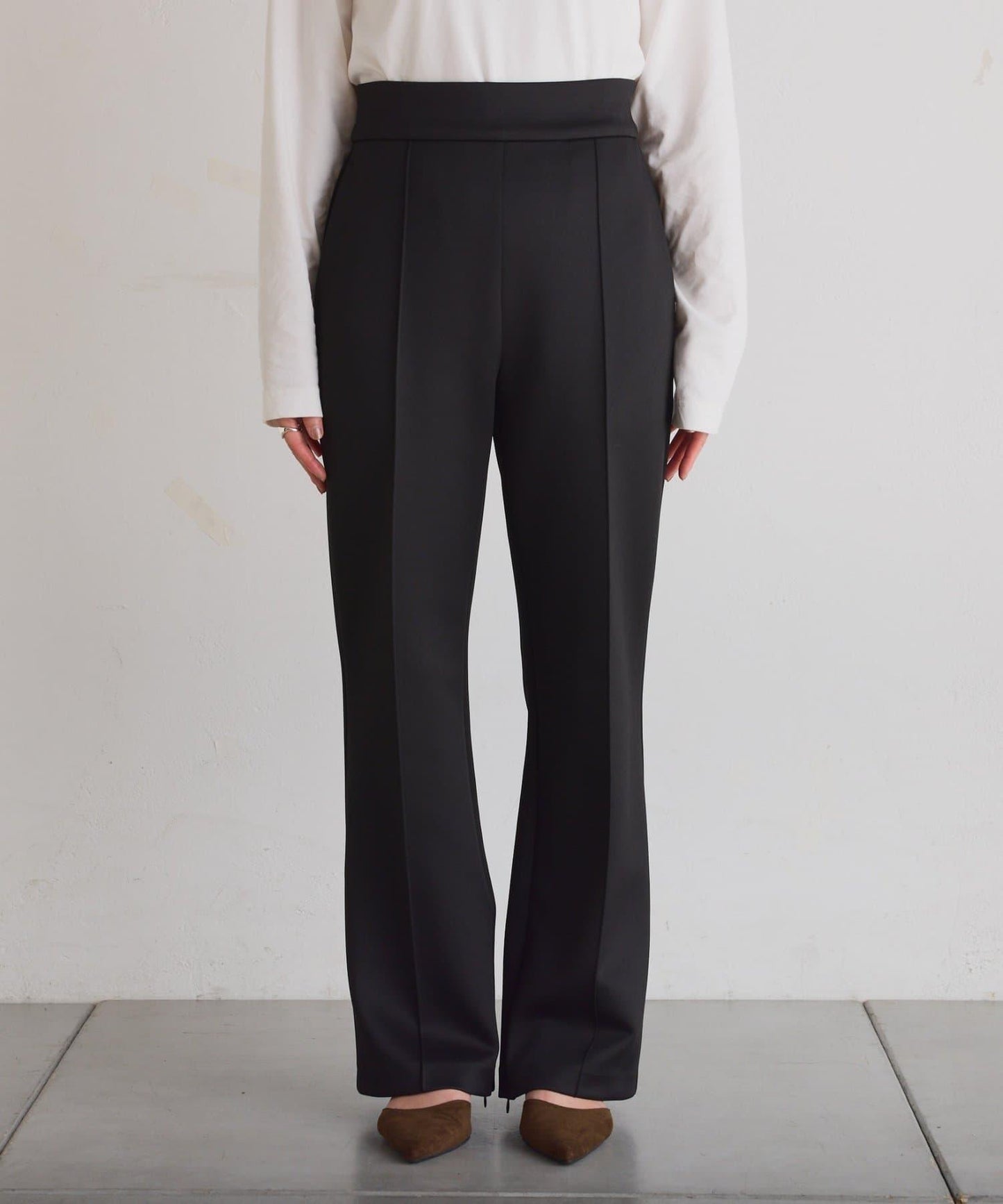 【2尺碼可選/高彈力】壓褶微喇叭褲