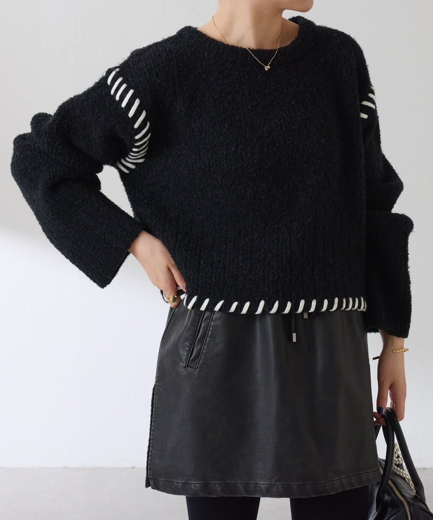 【柔軟觸感】圈圈設計針織衫