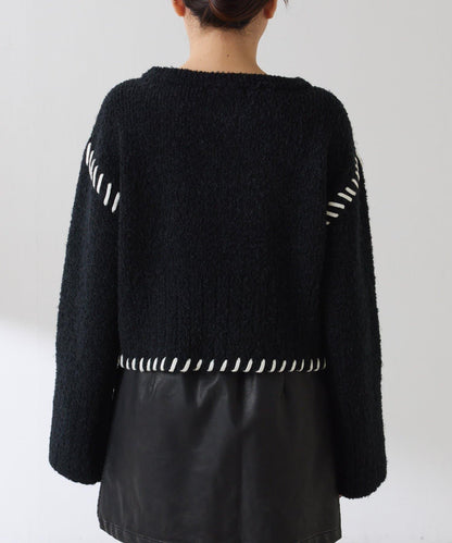 【柔軟觸感】圈圈設計針織衫