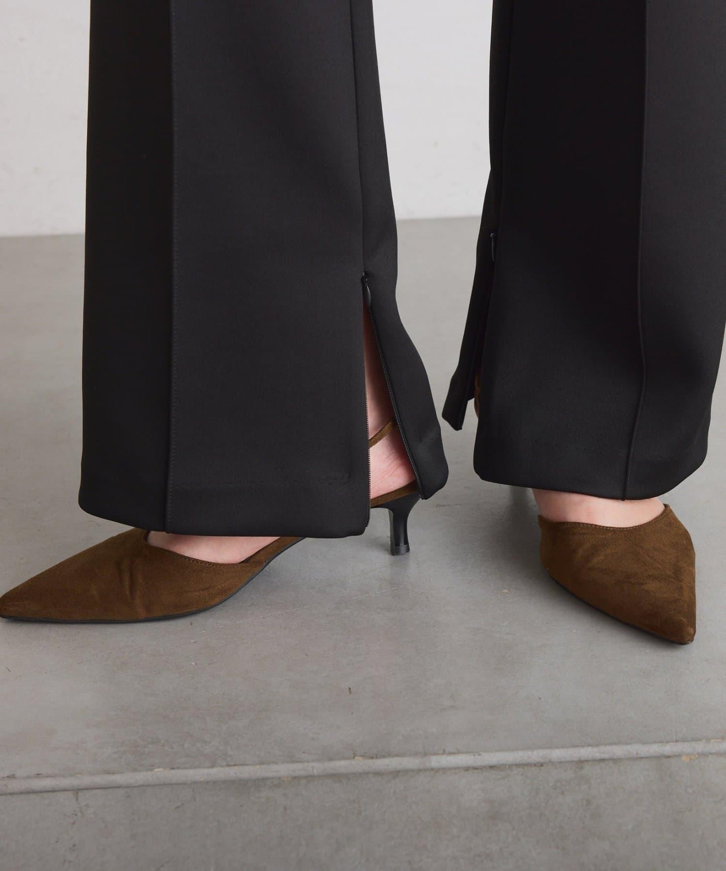 【2尺碼可選/高彈力】壓褶微喇叭褲