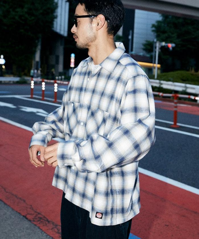 法蘭絨九分袖工裝襯衫