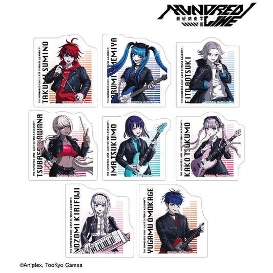 HUNDRED LINE -最終防衛學園- 繪製版 搖滾樂隊ver. 盲盒異形貼紙（單品/全套BOX）【BOX/8包入】