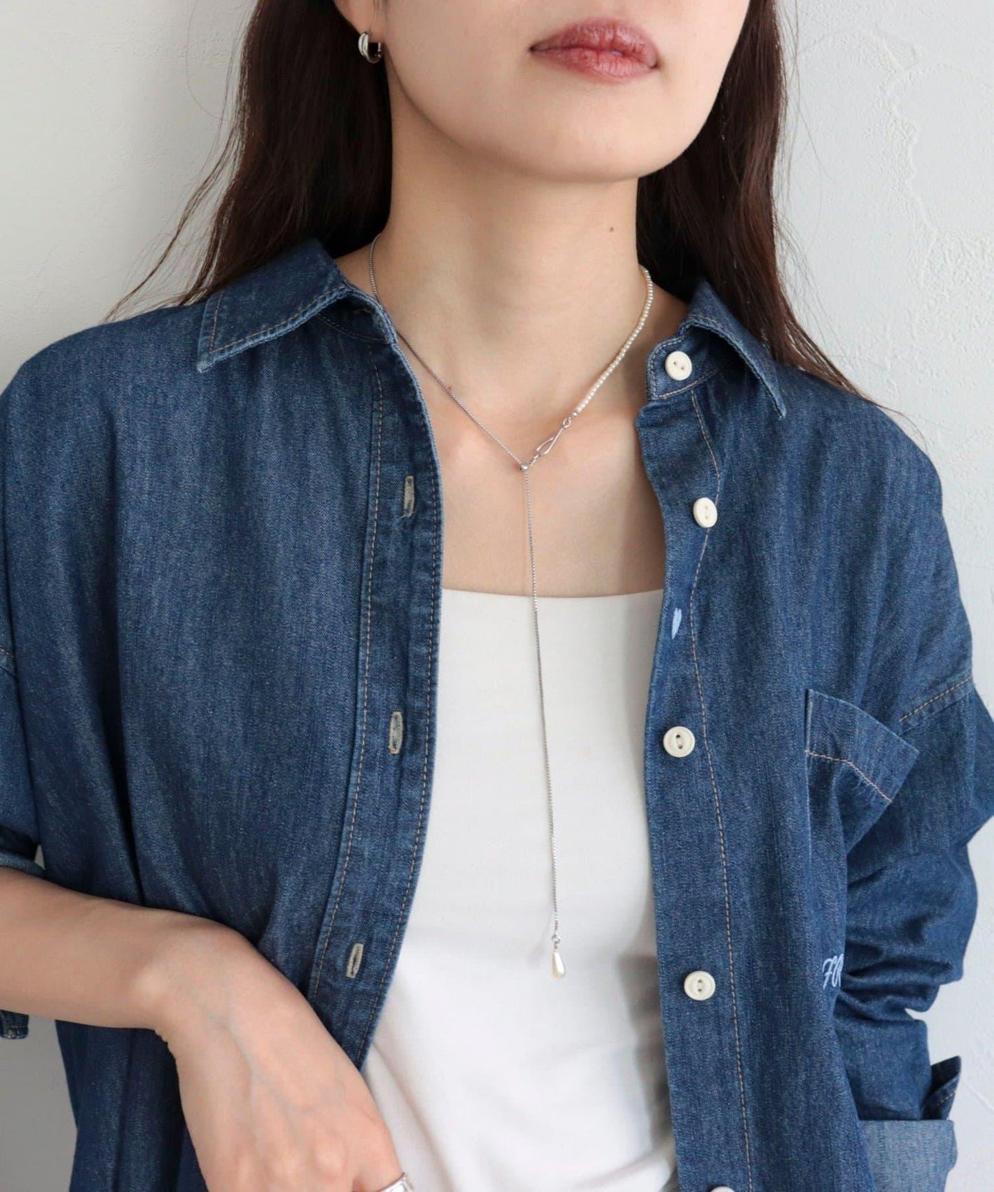 水滴珍珠吊墜項鍊