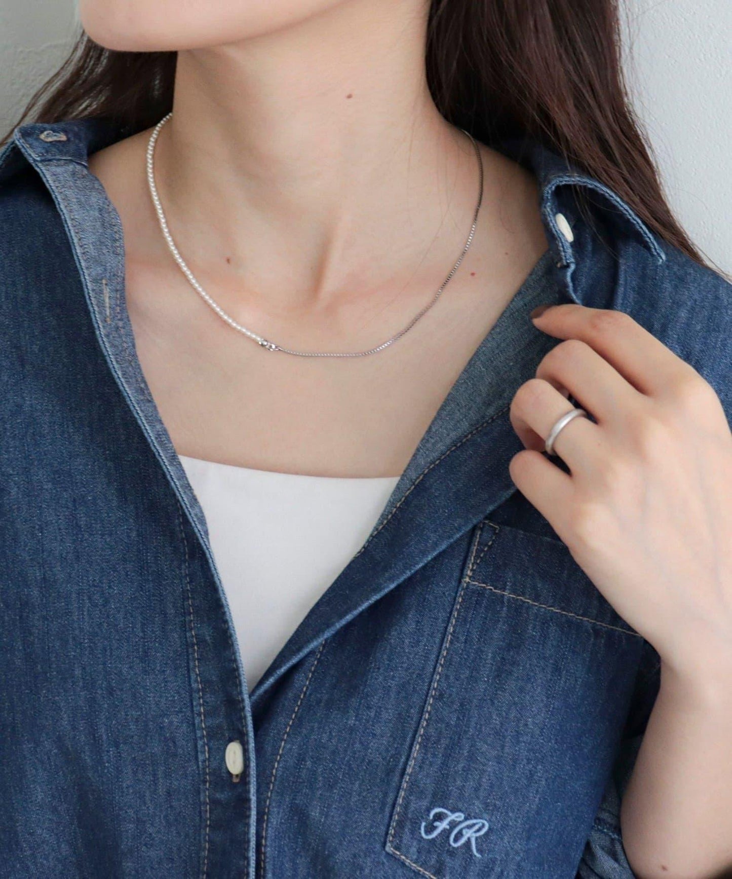 水滴珍珠吊墜項鍊