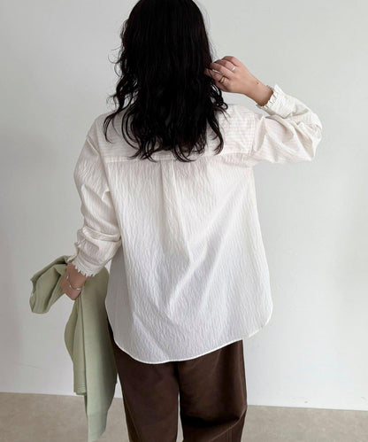 立領荷葉邊襯衫