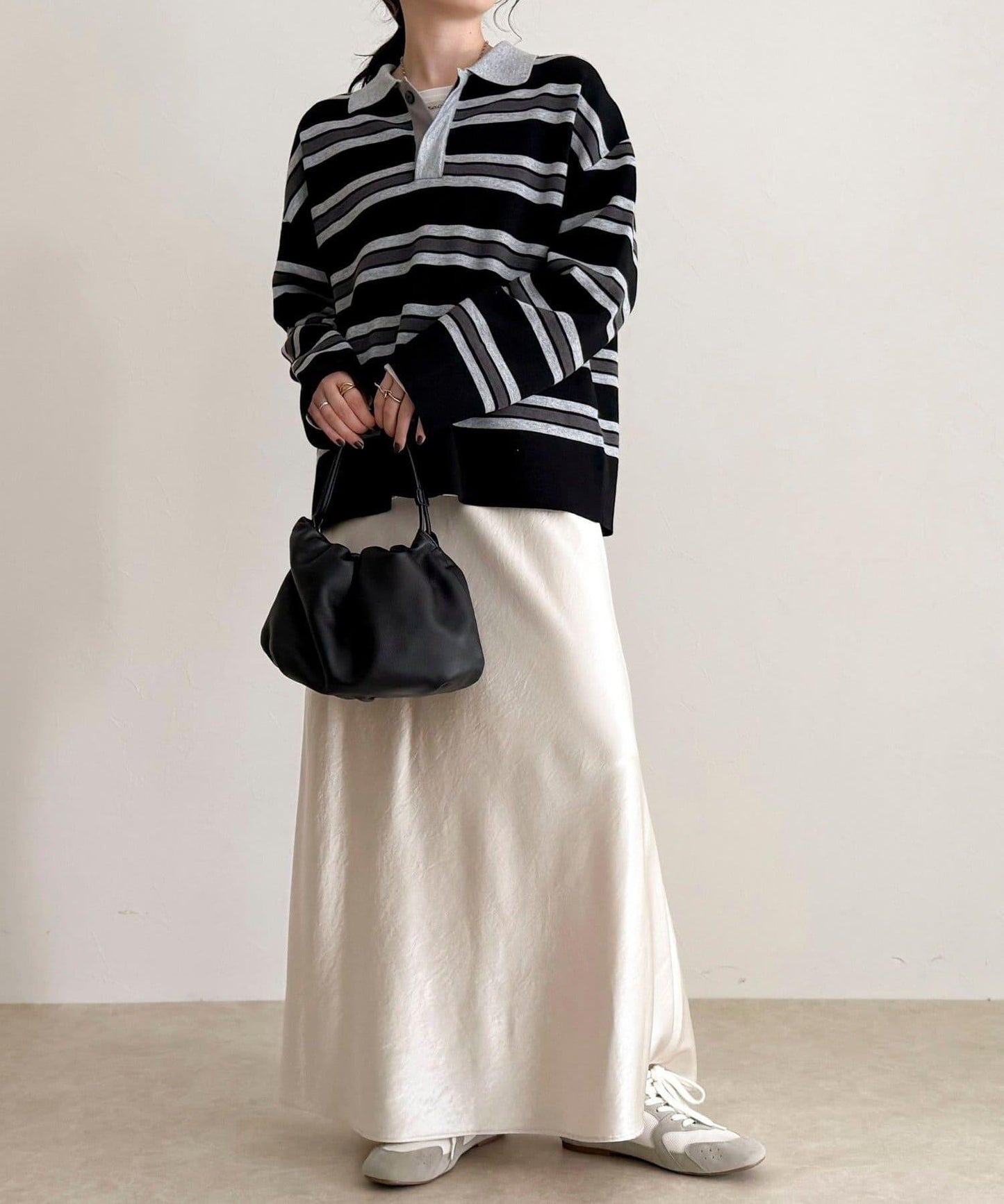 條紋針織套頭衫