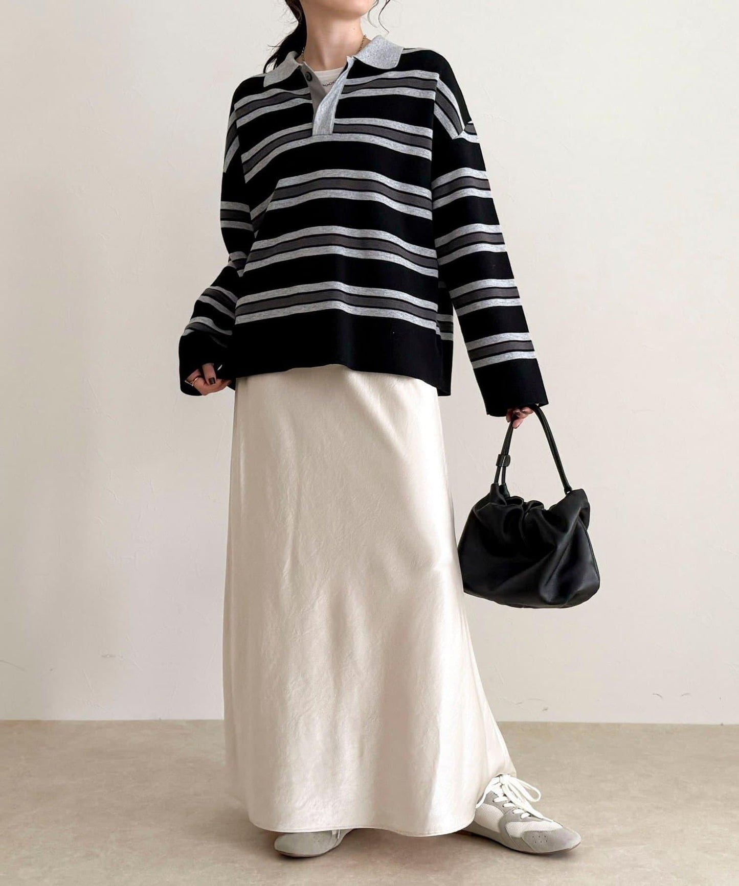 條紋針織套頭衫