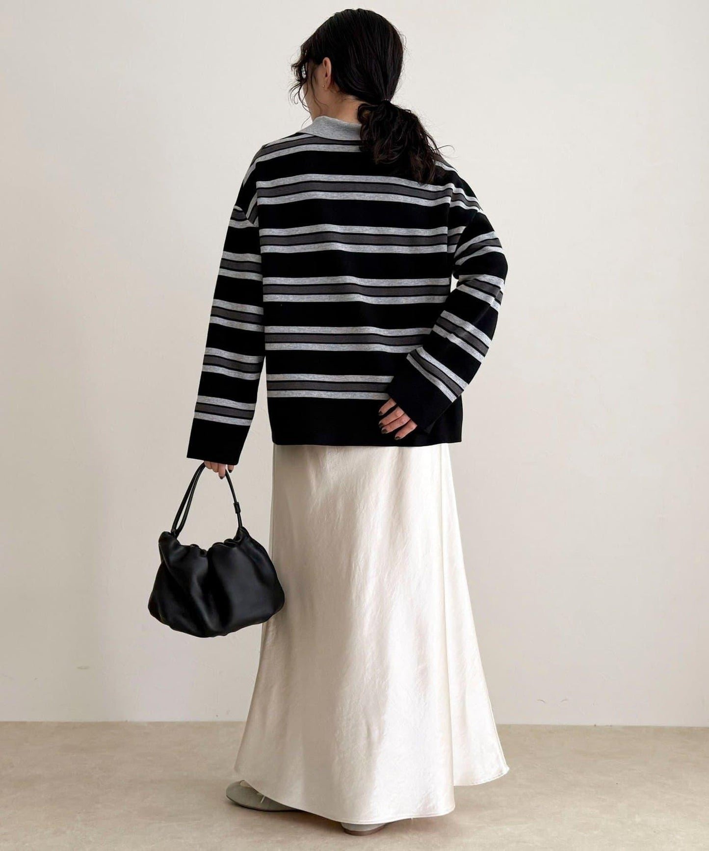 條紋針織套頭衫