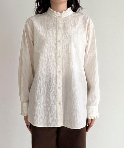 立領荷葉邊襯衫