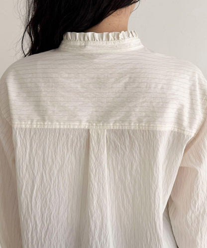 立領荷葉邊襯衫