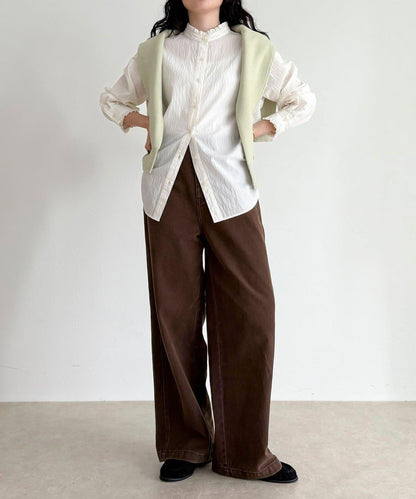 立領荷葉邊襯衫