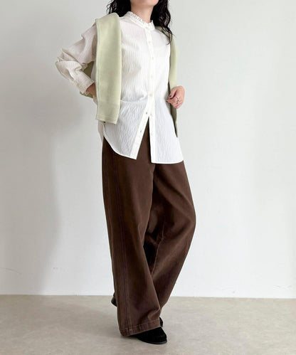 立領荷葉邊襯衫