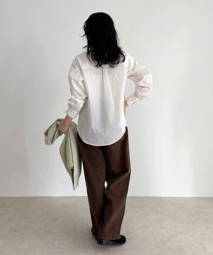 立領荷葉邊襯衫