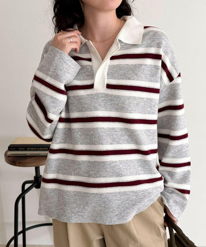 條紋針織套頭衫